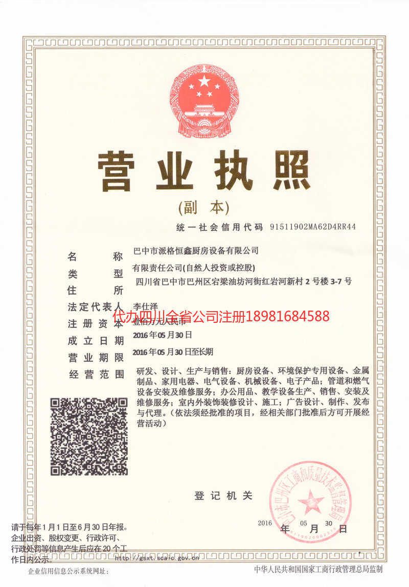 海口海口派格恒鑫厨房设备有限公司